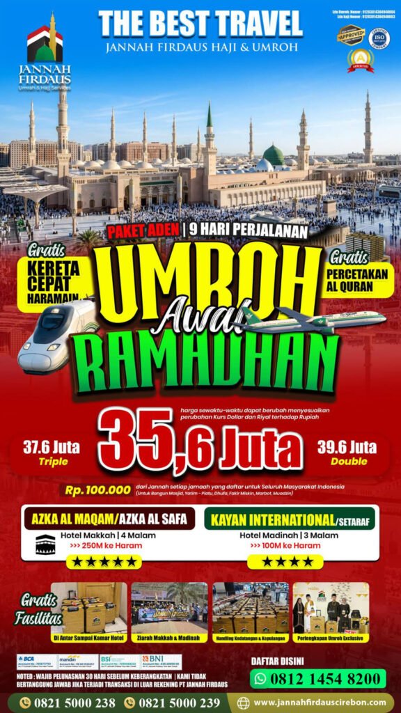 umroh awal ramadhan 2027 aden jannah firdaus cirebon