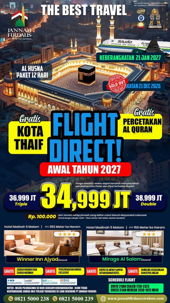 umroh awal tahun 2027 jannah firdaus cirebon alhusna