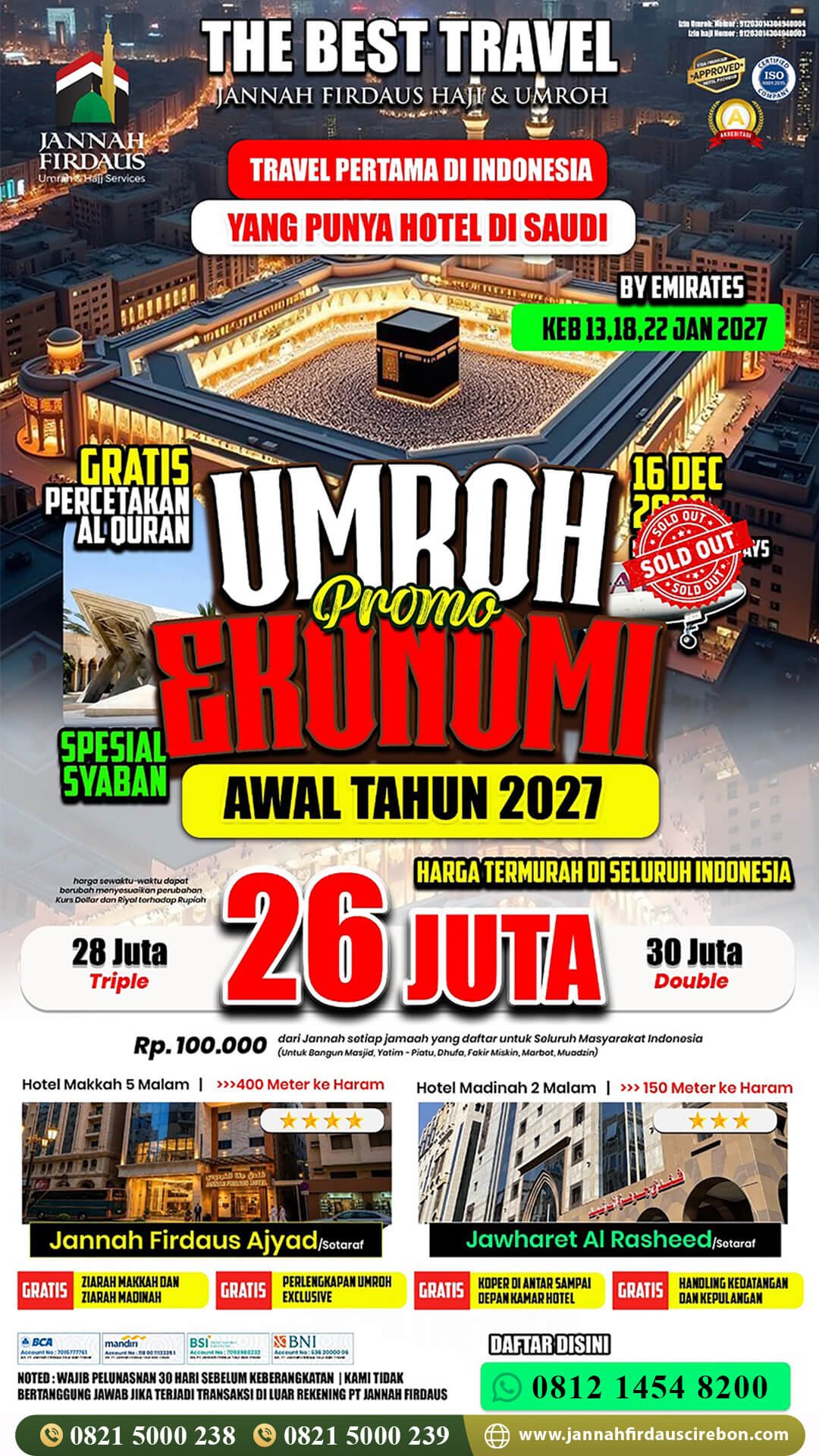 umroh awal tahun 2027 jannah firdaus cirebon ekonomi