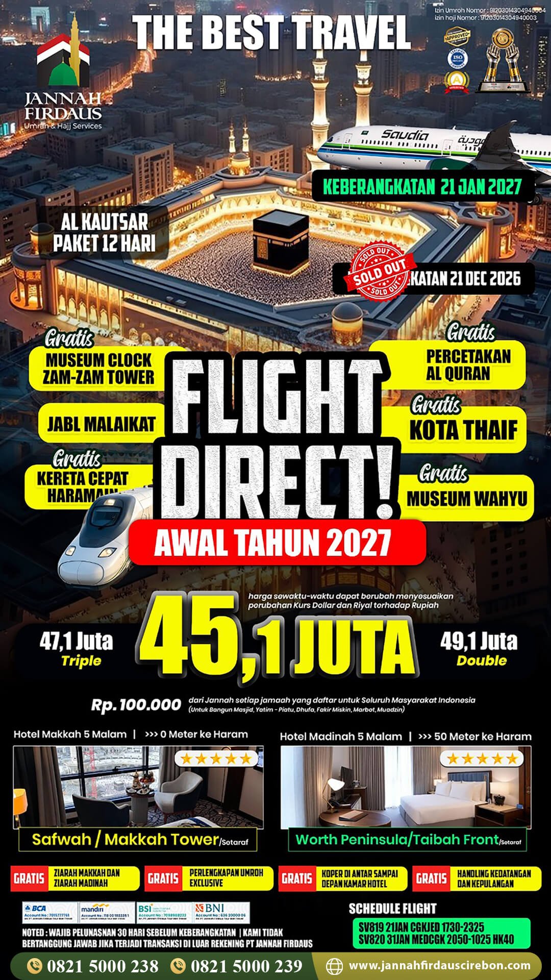 umroh awal tahun 2027 jannah firdaus cirebon paket alkautsar