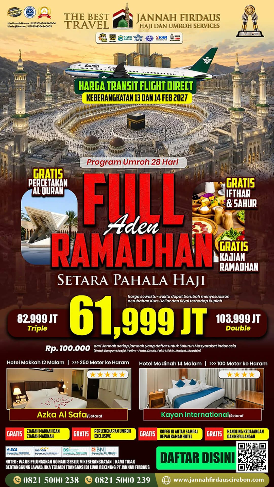 umroh full ramadhan 2027 aden jannah firdaus cirebon