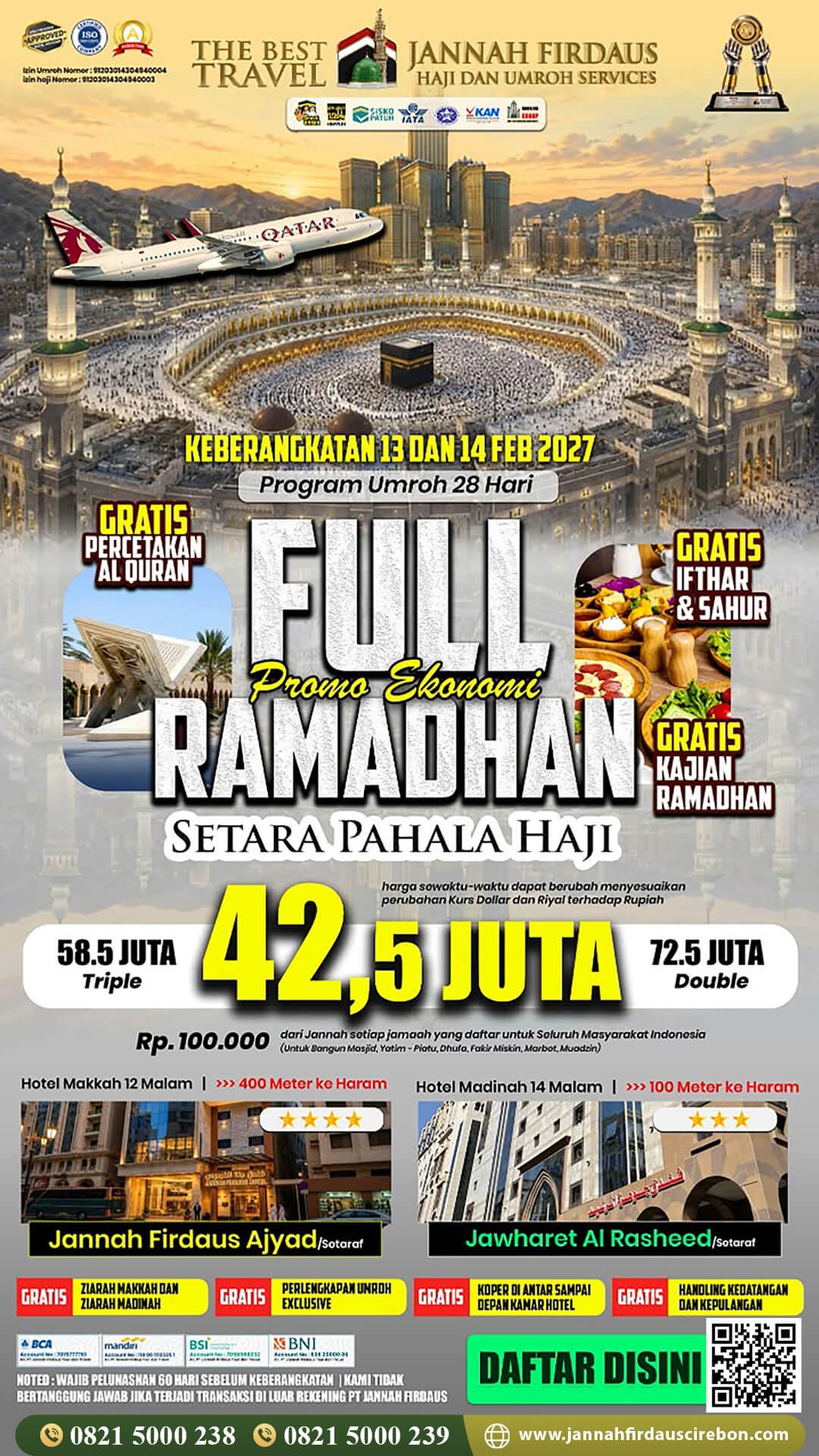 umroh full ramadhan 2027 ekonomis jannah firdaus cirebon